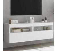 Vidaxl Tv Wall Cabinets With Led Lights 2 Pcs White 60X30X40 Cm