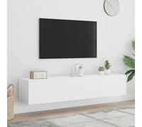 Vidaxl Tv Wall Cabinets With Led Lights 2 Pcs White 80X35X31 Cm