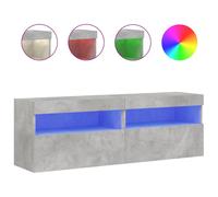 vidaXL TV Wall Cabinets with LED Lights 2 pcs Concrete Grey 60x30x40 cm, Grey