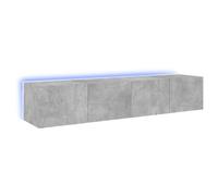 vidaXL TV Wall Cabinets with LED Lights 2 pcs Concrete Grey 80x35x31 cm, Grey