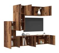 vidaXL TV Wall Unit Wall-mounted 5 pcs Old Wood Engineered Wood, Living Room, Rectangular, Modern Design, Storage Solutions, Enhancing Space, Practical Furniture for Daily Use