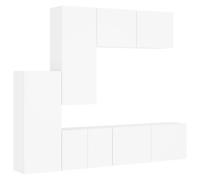 vidaXL 5 Piece TV Wall Units White Engineered Wood, White