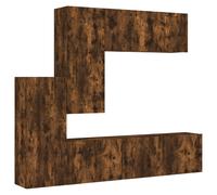 vidaXL TV Wall Units 5 Piece Floating TV Unit Stand Smoked Oak Engineered Wood
