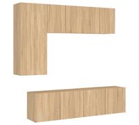 vidaXL TV Wall Units 5 Piece Floating TV Unit Stand Sonoma Oak Engineered Wood