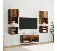 vidaXL TV Wall Units 8 pcs Old Wood Engineered Wood, Brown