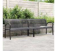Twin Garden Bench Black 231 cm Steel and WPC