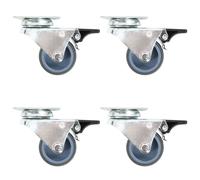 vidaXL Twin-wheel Swivel Casters With Double Brakes 4 Pcs 50 Mm