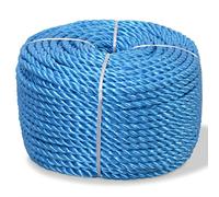 vidaXL Twisted Polypropylene Rope 10 mm, 500 m, Weatherproof, High Tensile Strength, Blue