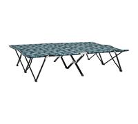 vidaXL Two Person Folding Sun Lounger Leaf Print Steel Military Cot Outdoor