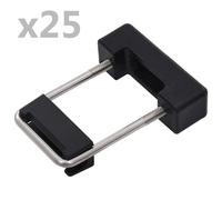 vidaXL U Connector with Plastic for Fence Post 60x40 mm 25 Sets