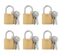 vidaXL U Lock with Keys 6 Pieces Brass Iron Modern Weather Resistant Rust and Corrosion Resistant Durable Safety Padlock for Indoor and Outdoor Accessories