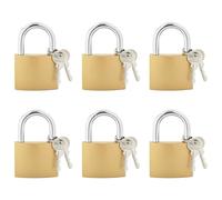 vidaXL U Lock with Keys 6 Pieces Brass Iron, Safe, Rectangular, Modern, Durable, Weather-Resistant, U-Lock, High Security, Warehouse, Cabinet, Drawer, Outdoor Use