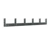 vidaXL U-shape Gabion Basket with 6 Posts Iron 620x20x100 cm