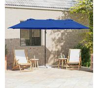 vidaXL Umbrella Azurblau 372 x 198 x 243 cm Polyester and Aluminium