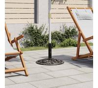 Umbrella Base Cast Iron White 48cm Diameter 12kg Floral Scrollwork Heavy Outdoor