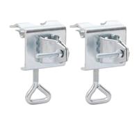 Umbrella Clamp Silver Galvanised Steel 8.5x6x10.5cm 32mm Rail Mount 2pcs Deluxe