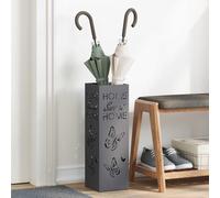 vidaXL Umbrella Stand Anthracite 15.5 x 15.5 x 49 cm Metal