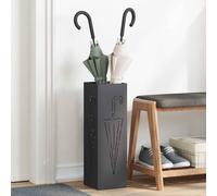 vidaXL Umbrella Stand Black 15.5 x 15.5 x 49 cm Metal