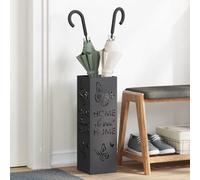 vidaXL Umbrella Stand Black 15.5 x 15.5 x 49 cm Steel