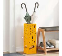 vidaXL Umbrella Stand Mustard 15.5 x 15.5 x 49 cm Metal