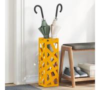 vidaXL Umbrella Stand Mustard 15.5 x 15.5 x 49 cm Metal