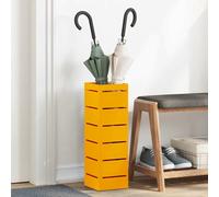 vidaXL Umbrella Stand Mustard 15.5 x 15.5 x 49 cm Metal