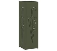 vidaXL Umbrella Stand Olive Green Metal Medium Decorative Details