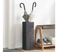 vidaXL Umbrella Stand with Storage Black 15.5 x 15.5 x 49 cm Metal
