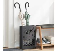 vidaXL Umbrella Stand with Storage Black 28 x 12 x 41 cm Metal