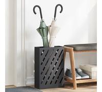 vidaXL Umbrella Stand with Storage Black 28 x 12 x 41 cm Metal