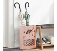 vidaXL Umbrella Stand with Storage Pink 28 x 12 x 41 cm Metal