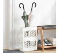 vidaXL Umbrella Stand with Storage White 28 x 12 x 41 cm Steel