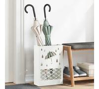 vidaXL Umbrella Stand with Storage White 28 x 12 x 41 cm Steel