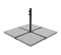 vidaXL 4x Umbrella Weight Plates Grey Granite Square 100kg Parasol Base Holder