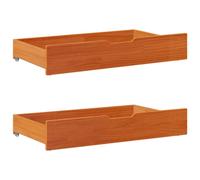 (wax brown, 90 x 55 x 16 cm) vidaXL Under-Bed Drawers with Wheels Under Bed Storage 2 pcs Solid Wood Pine