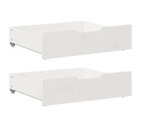 vidaXL Under-Bed Drawers 2 pcs White 75x55x17 cm Solid Wood Pine