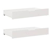 vidaXL Under-Bed Storage Drawers 2 pcs - Solid Pine Wood - White - 90x55x16 cm - Space-Saving Organizer - 4 Wheels