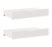 vidaXL - Under-Bed Drawers/Storage Box 2 pcs White Solid Pine Wood - Space-Saving Bedroom Furniture with Wheels, 95x55x16cm