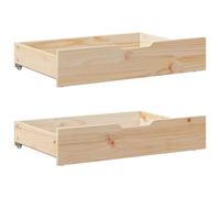 vidaXL Under-Bed Drawers with Wheels 2 pcs 80x55x17 cm Solid Wood Pine