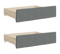 (dark grey, fabric) vidaXL Bed Storage Drawers Bedroom Underbed Organiser 2 pcs Engineered Wood