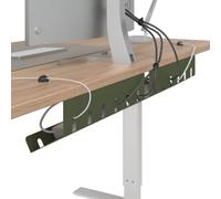 vidaXL Under Desk Cable Management Plate, 2 Pack, Olive Green, Modern Cable Management, Rectangular Steel Plate, Rust Resistant, Convenient Near Desk