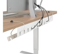 vidaXL Under Desk Cable Management Plate 2 Pack White Modern Cable Management Rectangular Steel Plate Rust Resistant Convenient Near Desk