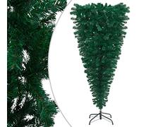 vidaXL Upside-down Artificial Christmas Tree with Stand Holiday Seasonal Holiday Decoration Xmas Tree Ornament Garden Indoor Green 150 cm