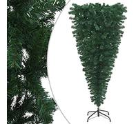 vidaXL Upside-down Artificial Christmas Tree with Stand Holiday Seasonal Holiday Decoration Xmas Tree Ornament Garden Indoor Green 180 cm