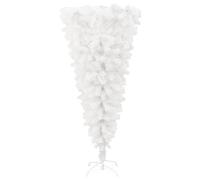 vidaXL Upside-down Artificial Christmas Tree with Stand Outdoor Decorative Holiday Ornament Artificial Christmas Tree Seasonal Ornament White 120 cm