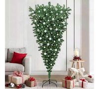 Vidaxl Upside-Down Artificial Pre-Lit Christmas Tree With Ball Set