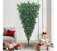 Vidaxl Upside-Down Artificial Pre-Lit Christmas Tree With Ball Set