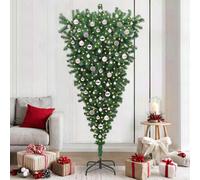 Vidaxl Upside-Down Artificial Pre-Lit Christmas Tree With Ball Set