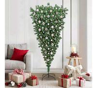 Vidaxl Upside-Down Artificial Pre-Lit Christmas Tree With Ball Set Pvc
