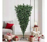 Vidaxl Upside-Down Artificial Pre-Lit Christmas Tree With Ball Set Pvc